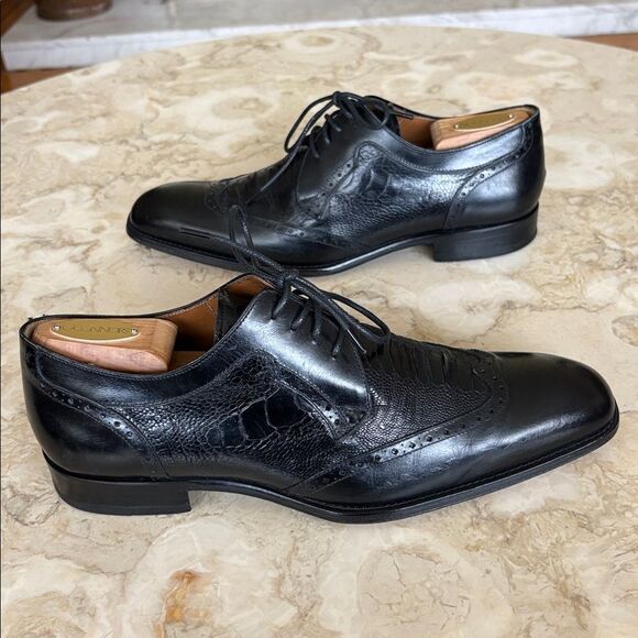Mezlan Custom Fernie Lizard Exotic Leather Luxury Derby Shoes Made in Spain - Picture 8 of 16